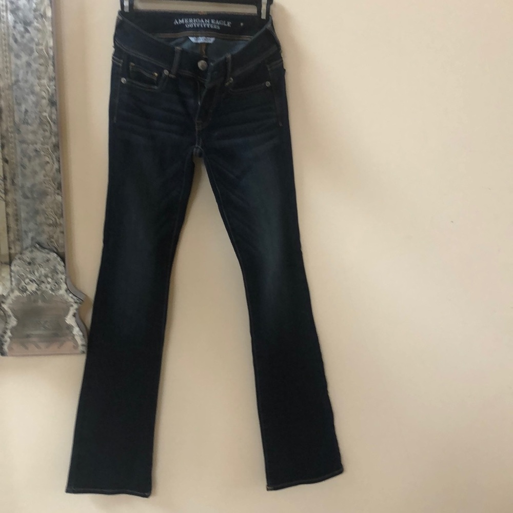 Dark navy jeans .Like new. super stretch.